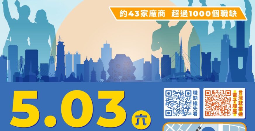 高雄逾千工作機會徵才　5/3上午緊來三民家商面試
